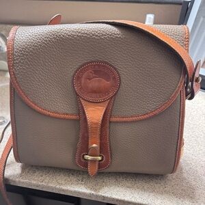 Dooney & Bourke Taupe and Brown Leather Bag